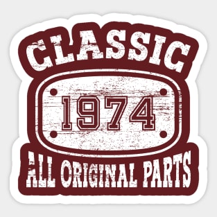 Vintage 1974 - All Original Parts [White] Sticker